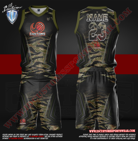 Tiger Camo Black Custom Football Jerseys for Youth & Adults | YoungSpeeds Jersey