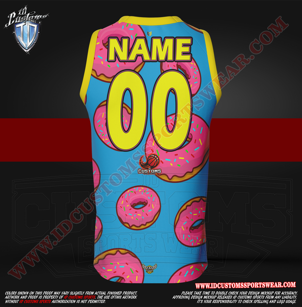 Mmm Donuts Basketball Custom Jersey – ID Customs SportsWear