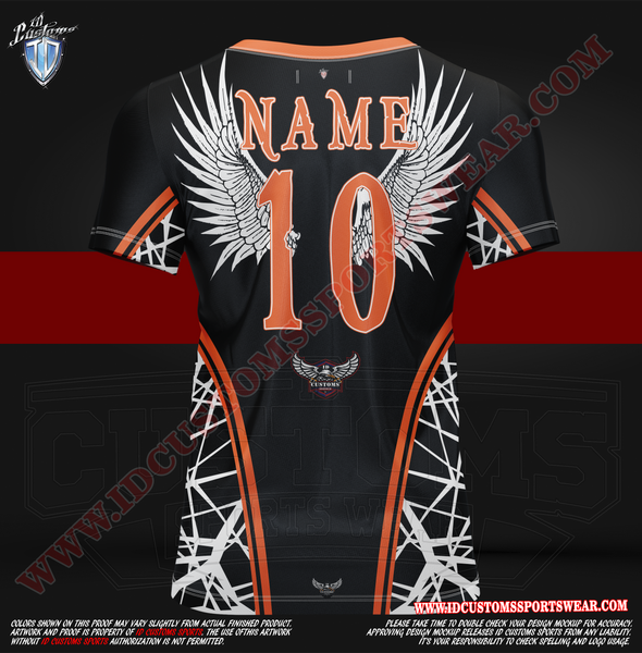 Cricket Jersey Shirt Kit Orange and Yellow Full Sublimation Shirt Only