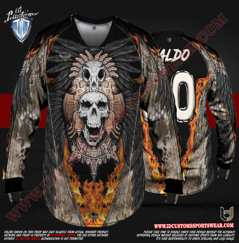 178 Aztec skull Paintball Pro Shirt