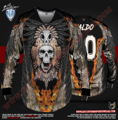 178 Aztec skull Reg Paintball Shirt