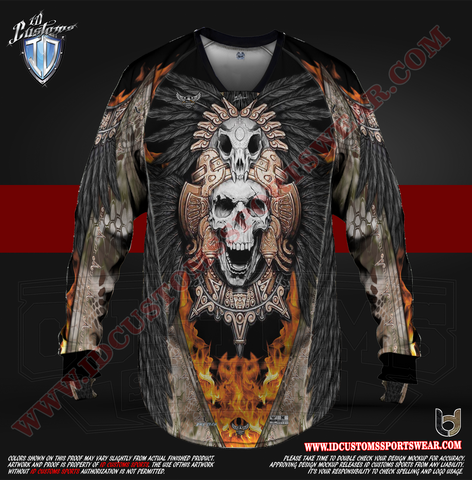 178 Aztec skull Paintball Pro Shirt