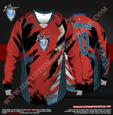 166 Red stripe Paintball Pro Shirt