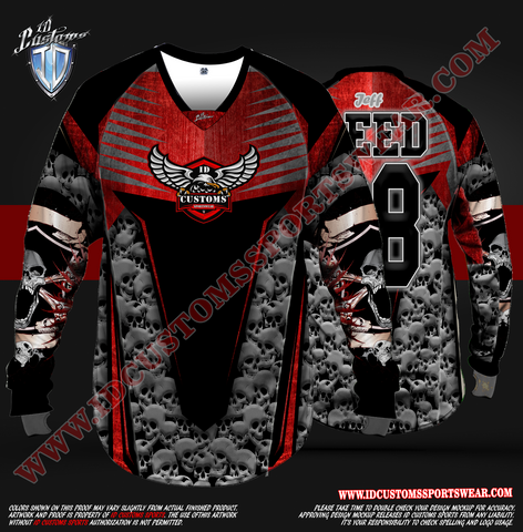 163 Skull Red Reg Paintball Shirt