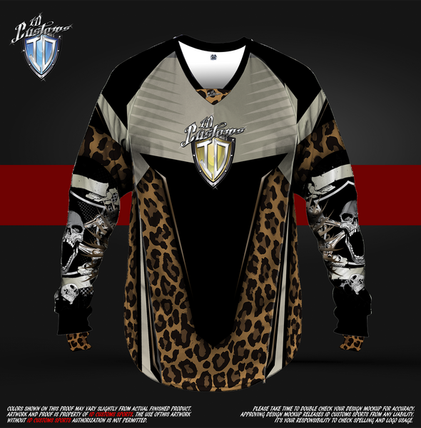 164 Skull Leopard Paintball Pro Shirt