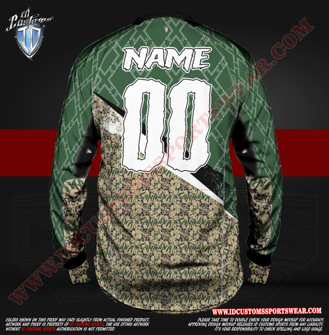 140 Green Skull Reg Paintball Shirt