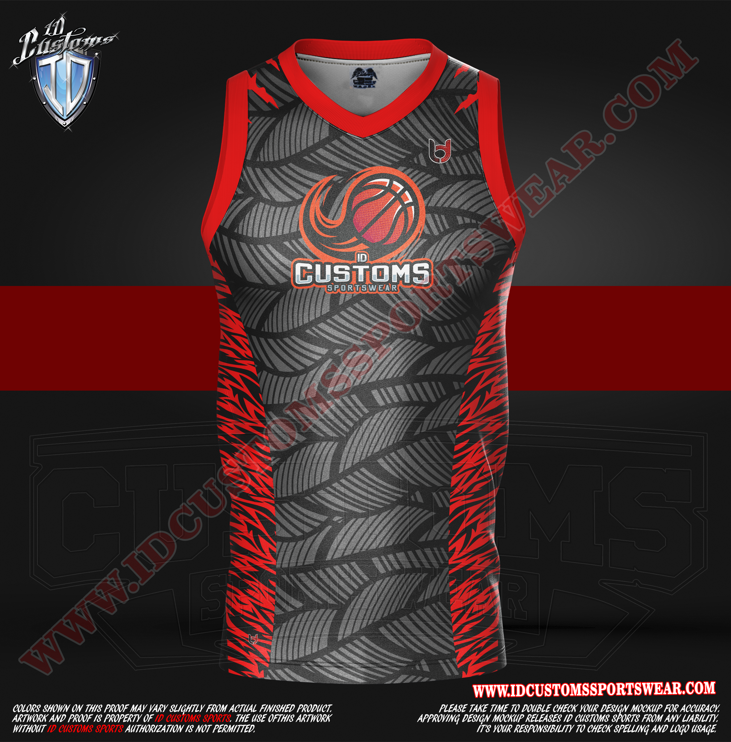 Red Tiger Basketball Custom Jersey