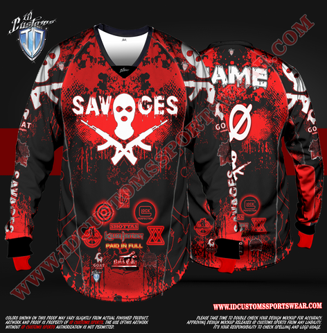 Savages Paintball Red Pro Shirt and HeadBand